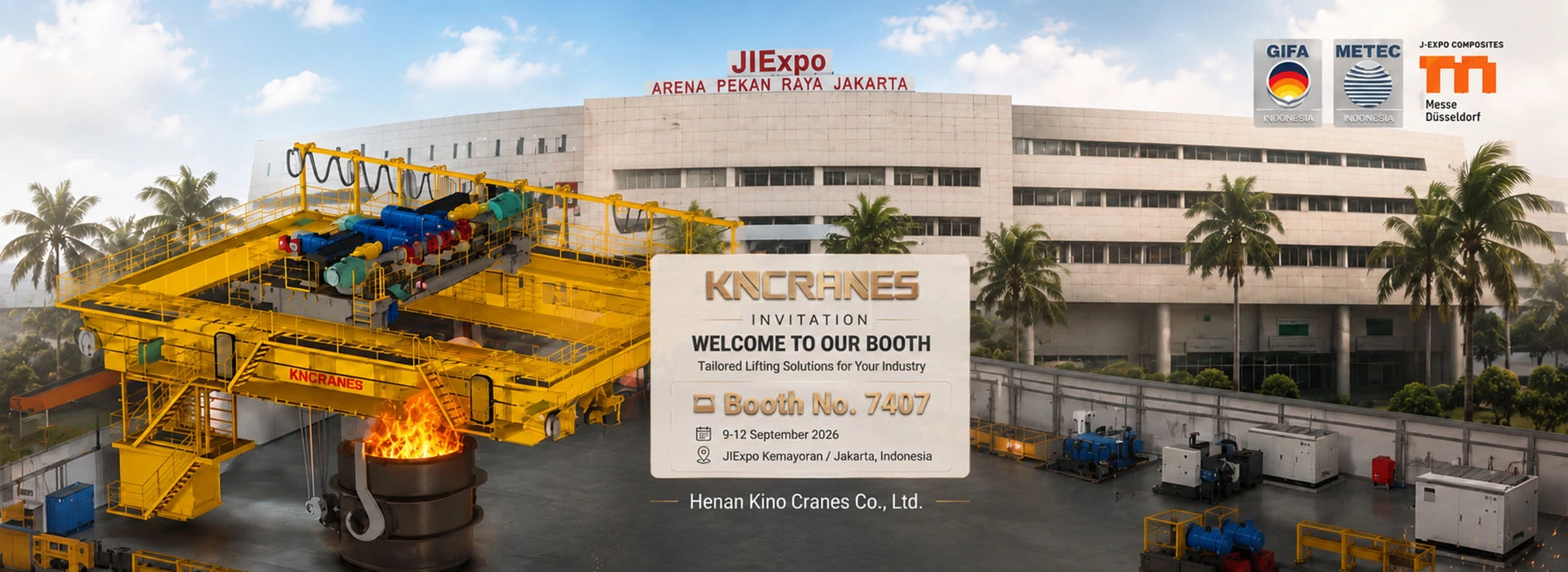 KNCRANES GIFA METEC Indonesia 2026 Exhibition Invitation | Booth 7407, JIExpo Jakarta