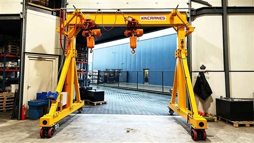Mobile Gantry Crane + Electric Chain Hoist Solutions For The Architectural De...