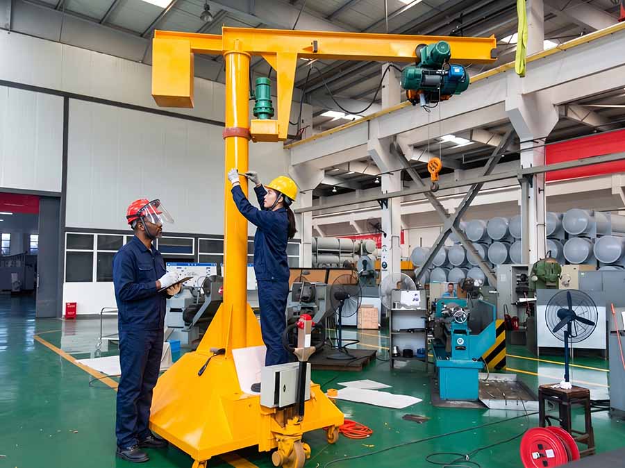 Heavy Duty Portable Jib Cranes Installation Heavy Duty Portable Jib Cranes Installation