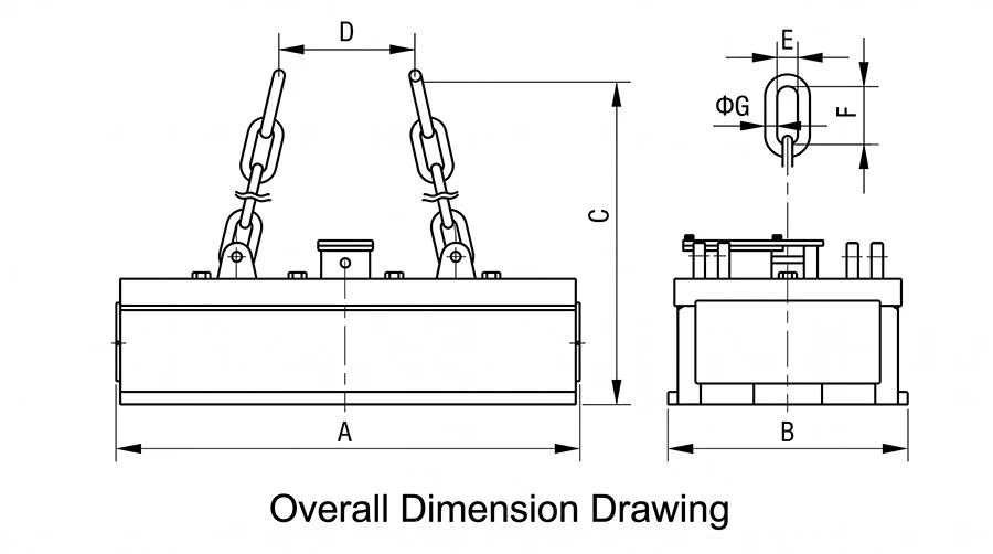 Electromagnetic Crane Lifter Drawing Electromagnetic Crane Lifter Drawing